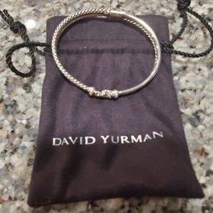 D.Yurman Sterling Silver Cable Bracelet w/Diamonds